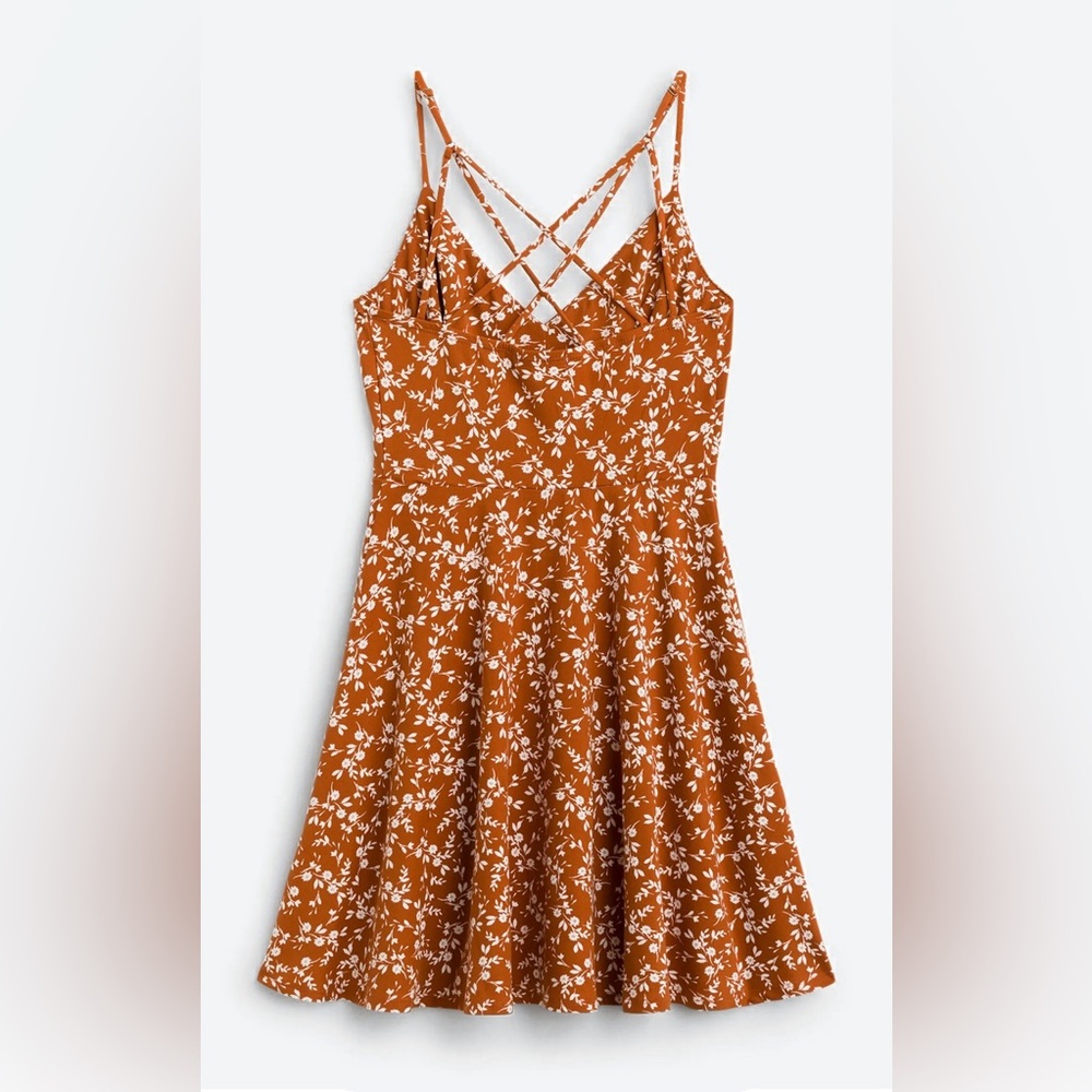 Nine Britton Orange Spaghetti Strap Sundress